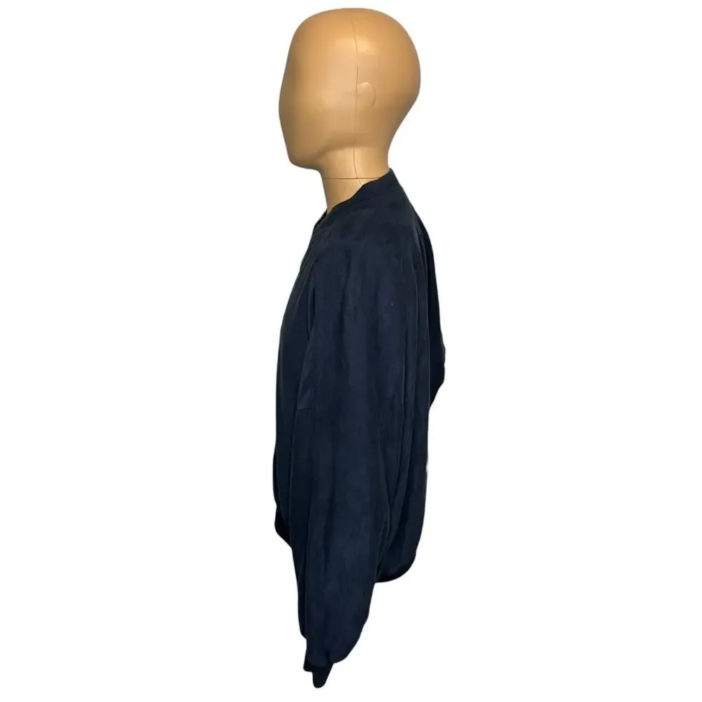 Vintage St. Croix Microfiber Full Zip Jacket Mens Size XL Navy Lined Embroidered